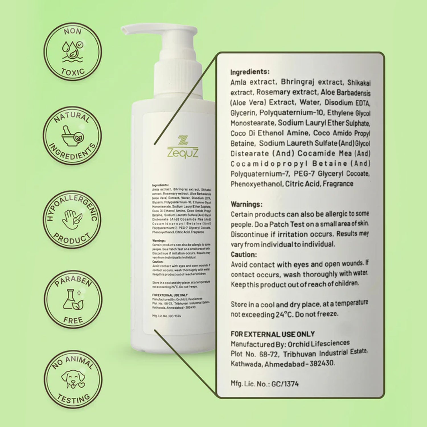 Zequz Anti Hair Fall Shampoo - (1 Pc  250ml)