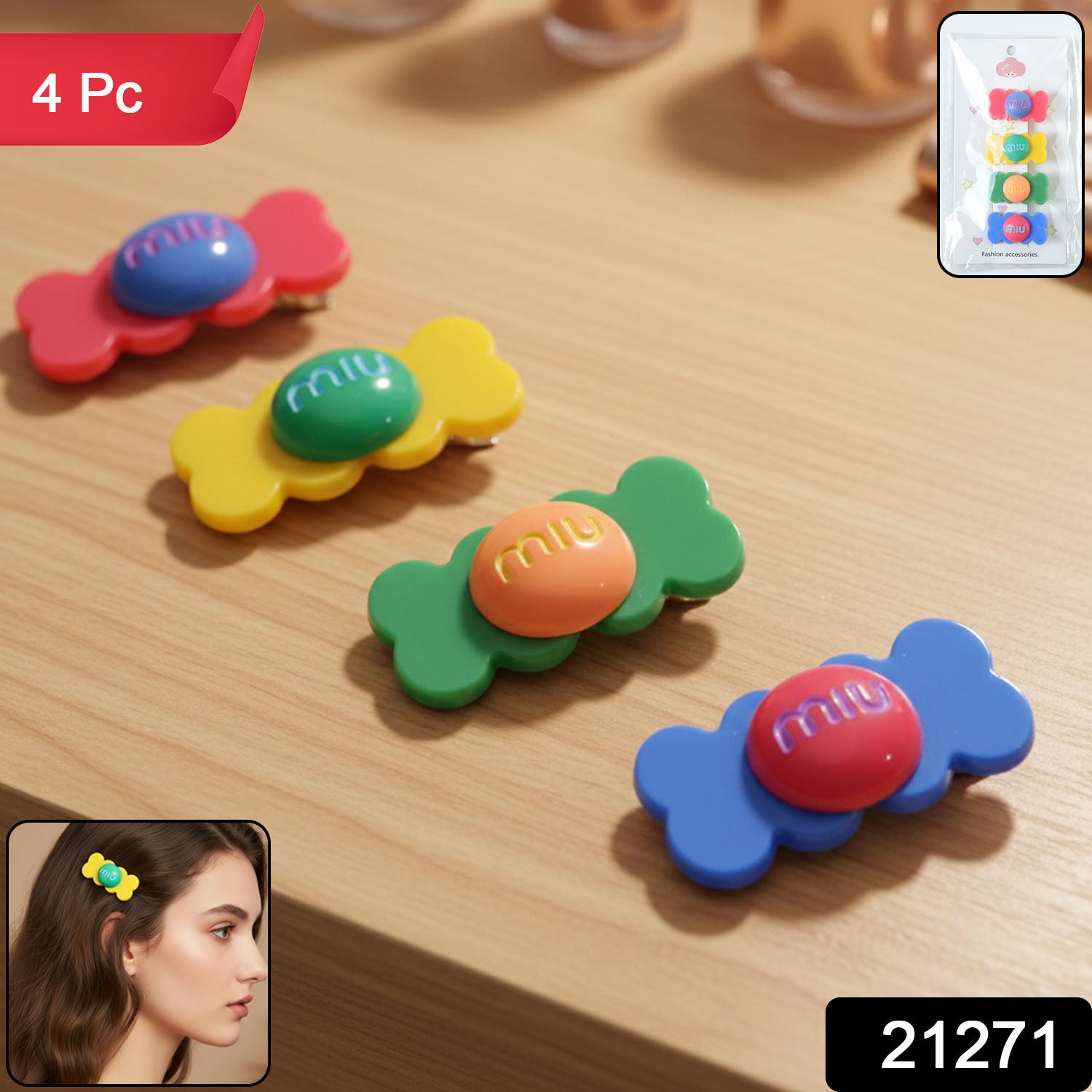 Cute Candy Shape Colorful Hair Clips