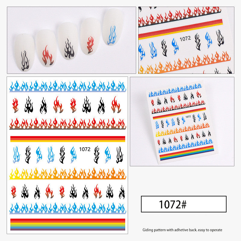 Flama Nail Flame Polish Glue Sticker Decoration Small Pattern