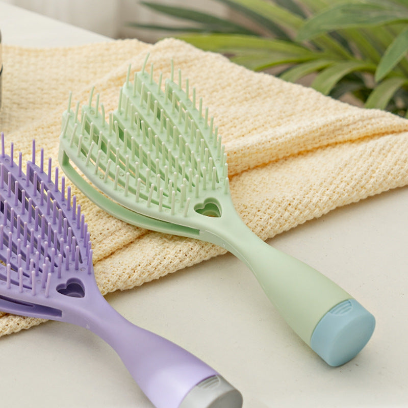 Portable Wet And Dry Hollow Hair Massage Broken Hair Finishing Solution Household Plastic Massage Comb Fluffy Hair Massage Styling Comb