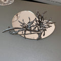 New Liquid Metal Pleated Butterfly Hairpin