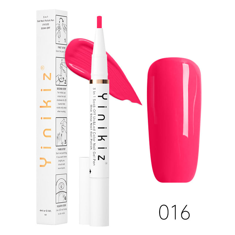Yinikiz One-Step Glue Lazy Pen White Three-in-one UV Polish Convenient And Fast Beginner Manicure