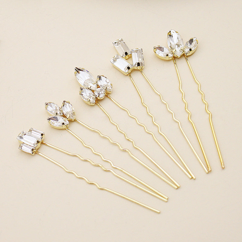 Horse Eye Rhinestone Plate Hairpin Wedding Tiara