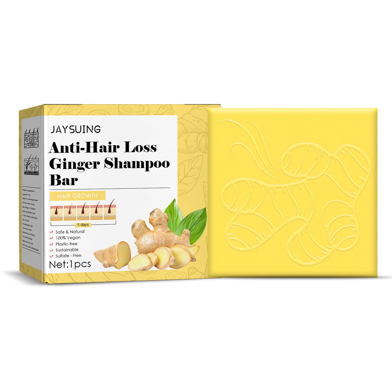 Jaysuing Ginger Dense Hair Shampoo Soap