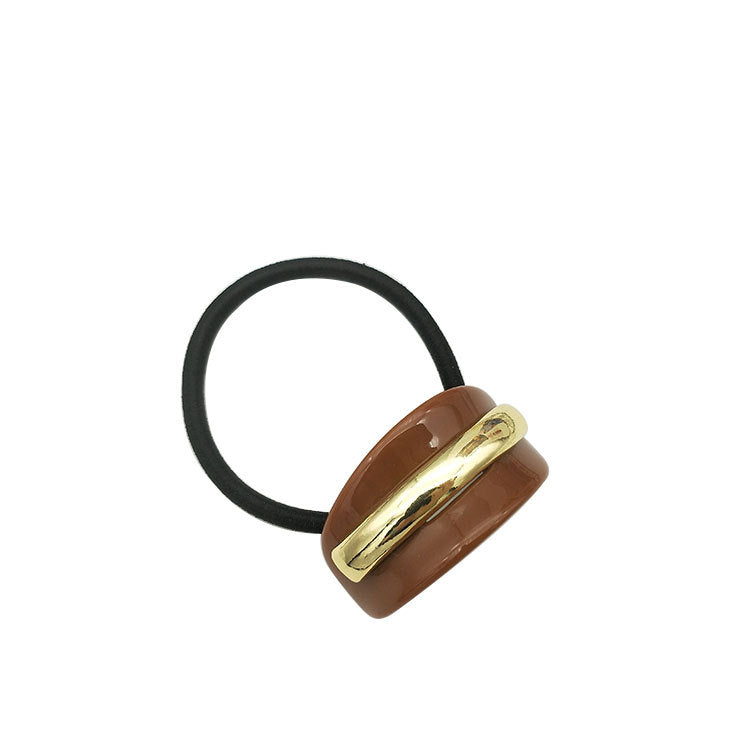 South Korea Fall And Winter Creative Niche Alloy Geometric Semi-arc Resin Hair Ring