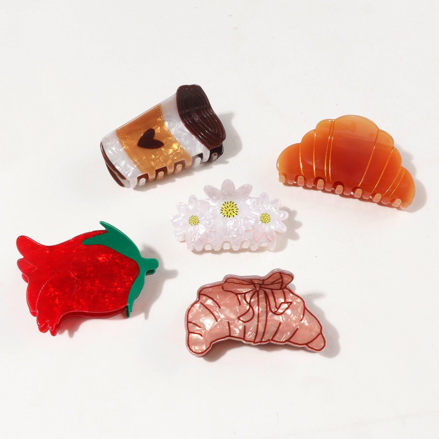 Croissant Coffee Hair Clip Shark Clip
