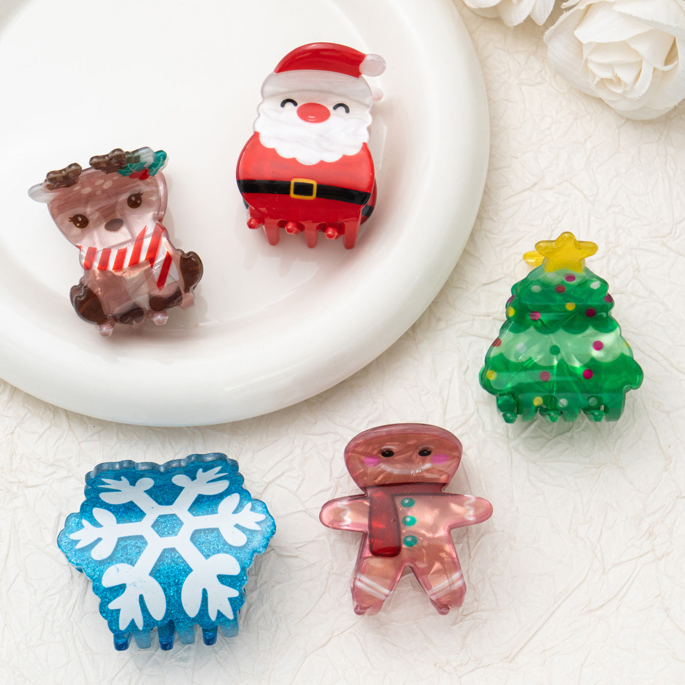 Christmas Series Grip Snowflake Gingerbread Man Hair Accessories Headdress