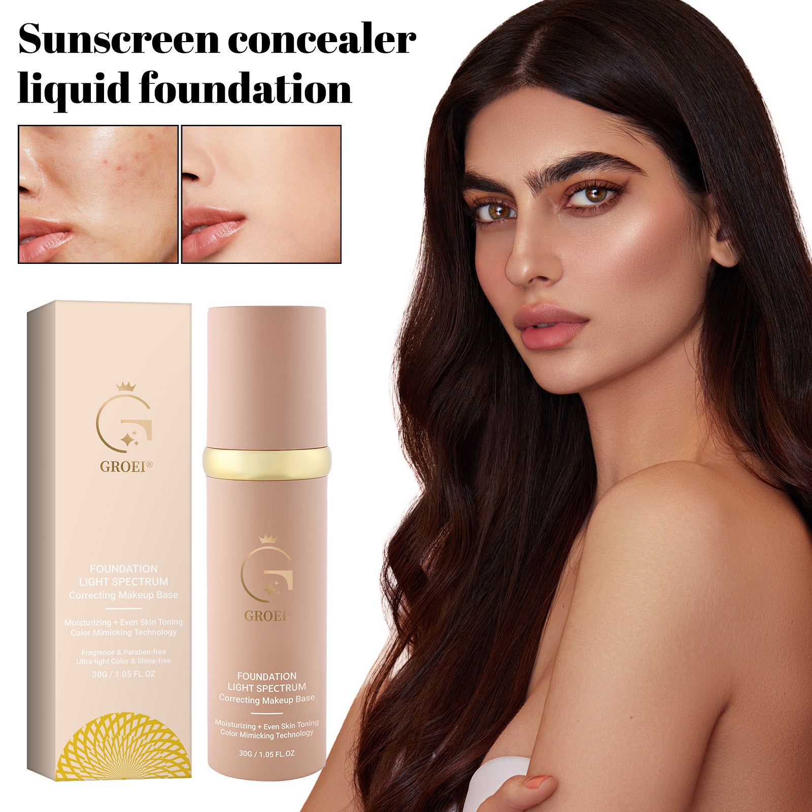 Concealer And Moisturizer Repair Waterproof And Durable Smear-proof Makeup Non-stuck Powder Foundation