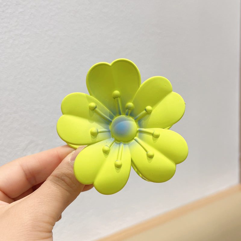 Frosted Large Egg Flower Barrettes Women