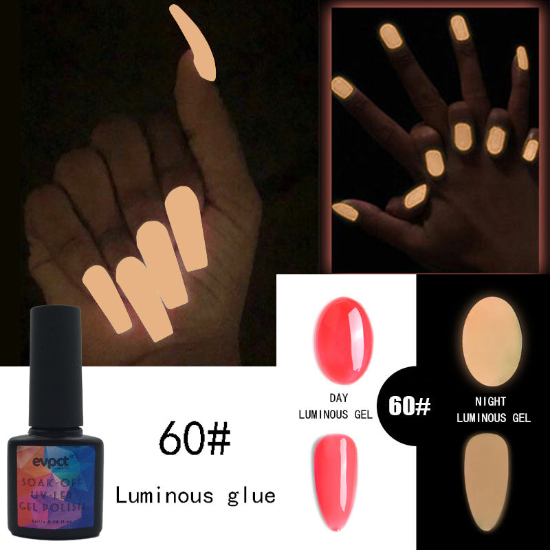 Evpct 6 Colors Luminous Glue Phototherapy Nail Glue UV Polish