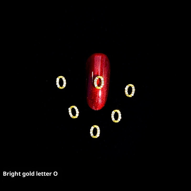 Cooc 26 Letter Alloy Nail Ornament Nail Crystal