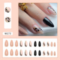 Lady Temperament Black Gold Leopard Nail Art