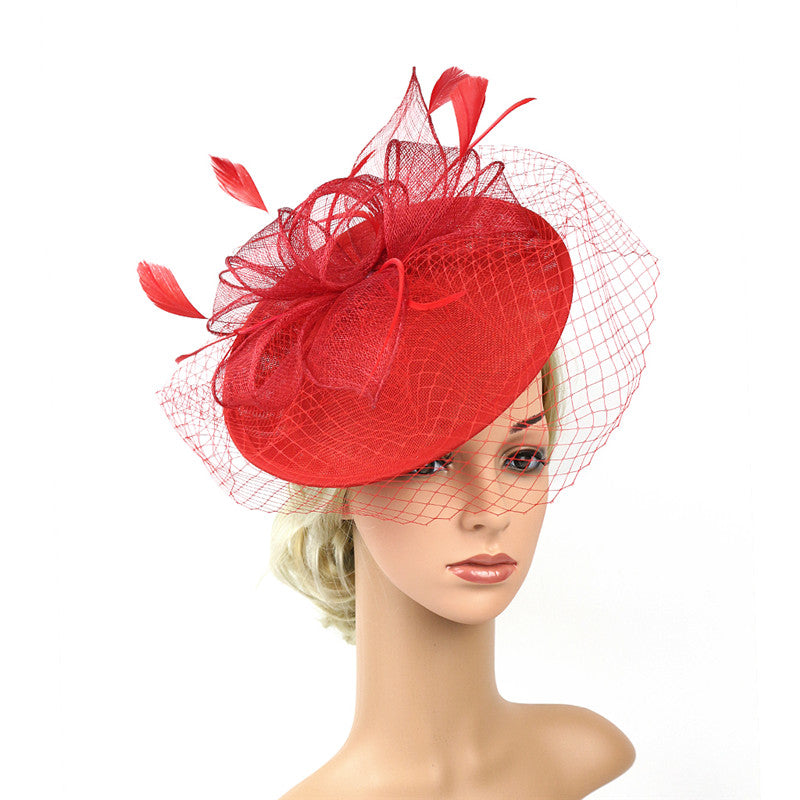 Linen Hat Feather Headdress Bridal Photography Photo Accessories