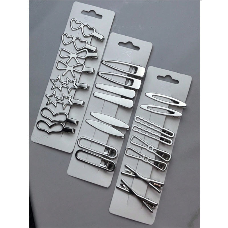 24-piece Cold-Style Set Heart-Shaped Rhinestone Letter Duckbill Hair Clips