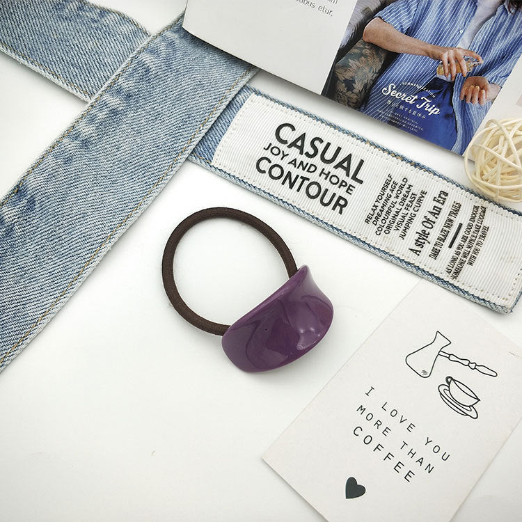 South Korea Fall And Winter Creative Niche Alloy Geometric Semi-arc Resin Hair Ring
