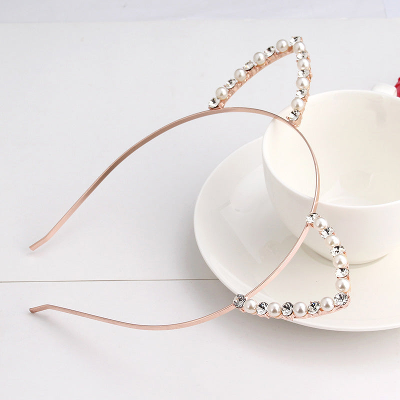 Pearl Diamond Cat Ear Headband