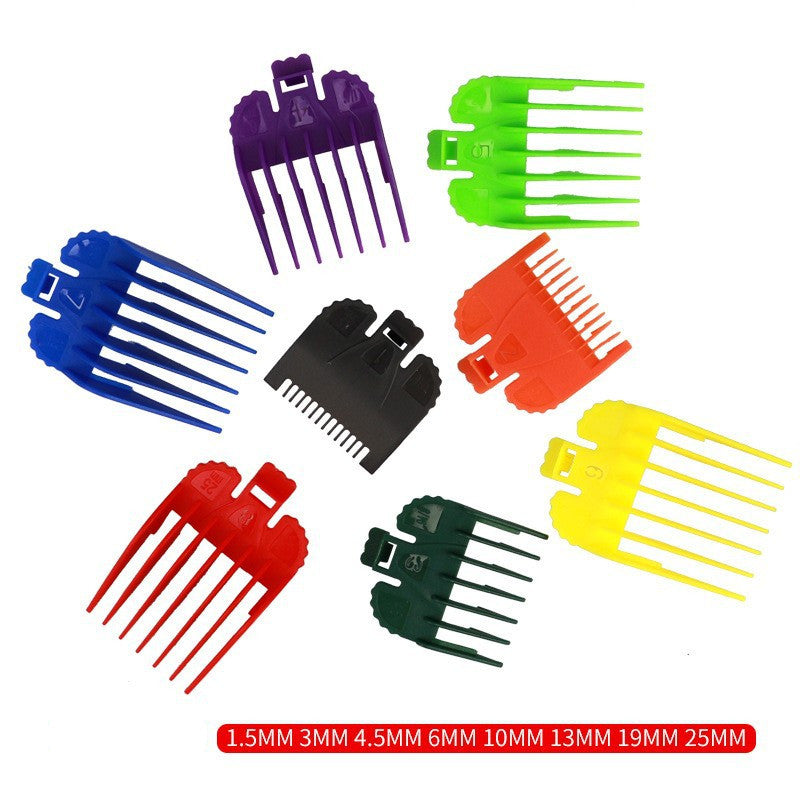 Hair Clipper Positioning Comb 8-piece Plastic Black Caliper Electric Clipper Position Guide Comb Hair Tools