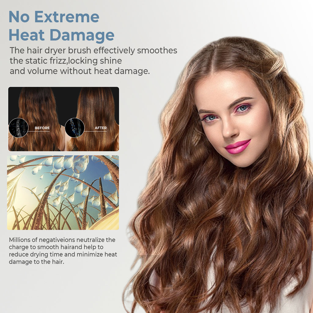 High-Speed Hot Air Comb Multi-function Roll Hair Dryer