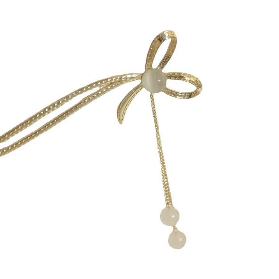 Bow Hairpin Simple Modern Crystal