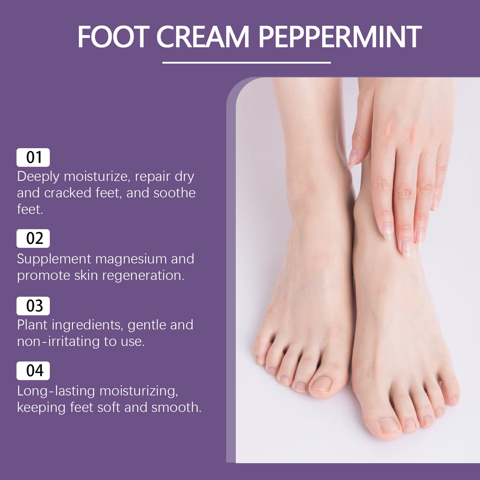 Tea Tree Mint Magnesium Foot Cream Moisturizes Skin