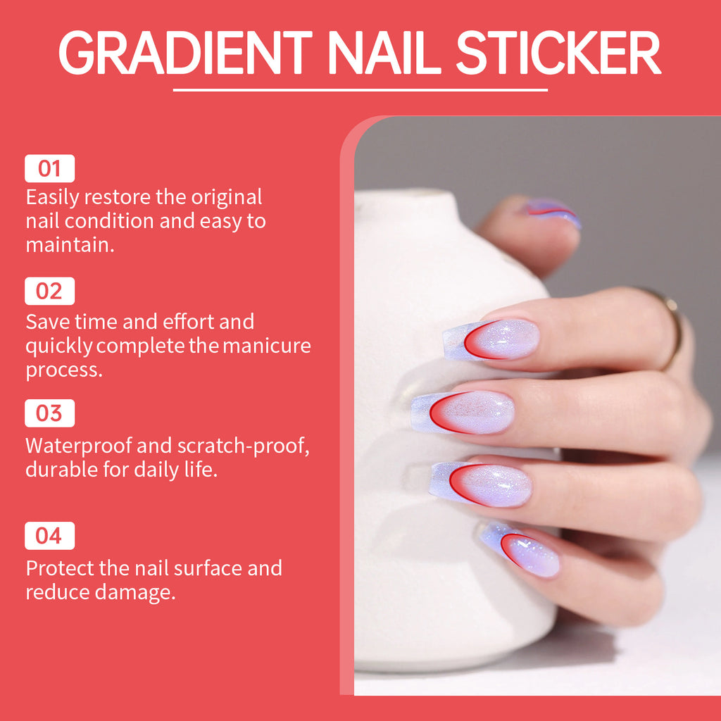 Eelhope Gradient Nail Sticker Simple Manicures Decoration