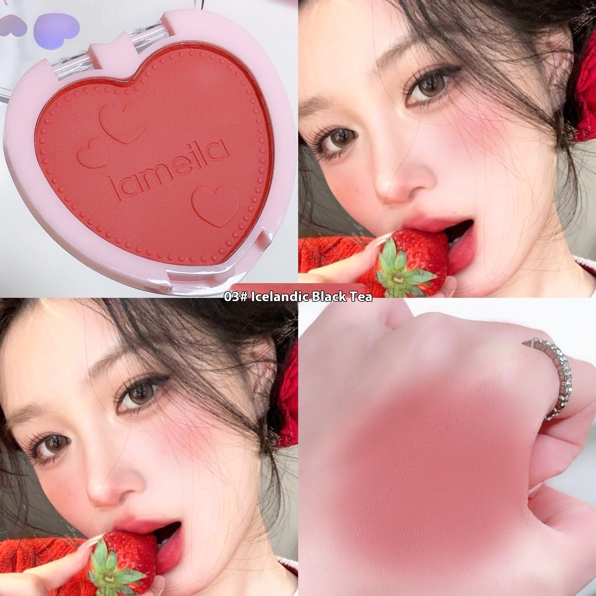 La mei la Monochrome Ice Cube Blush Ins Brightening Color Rendering Long-lasting Natural Delicate
