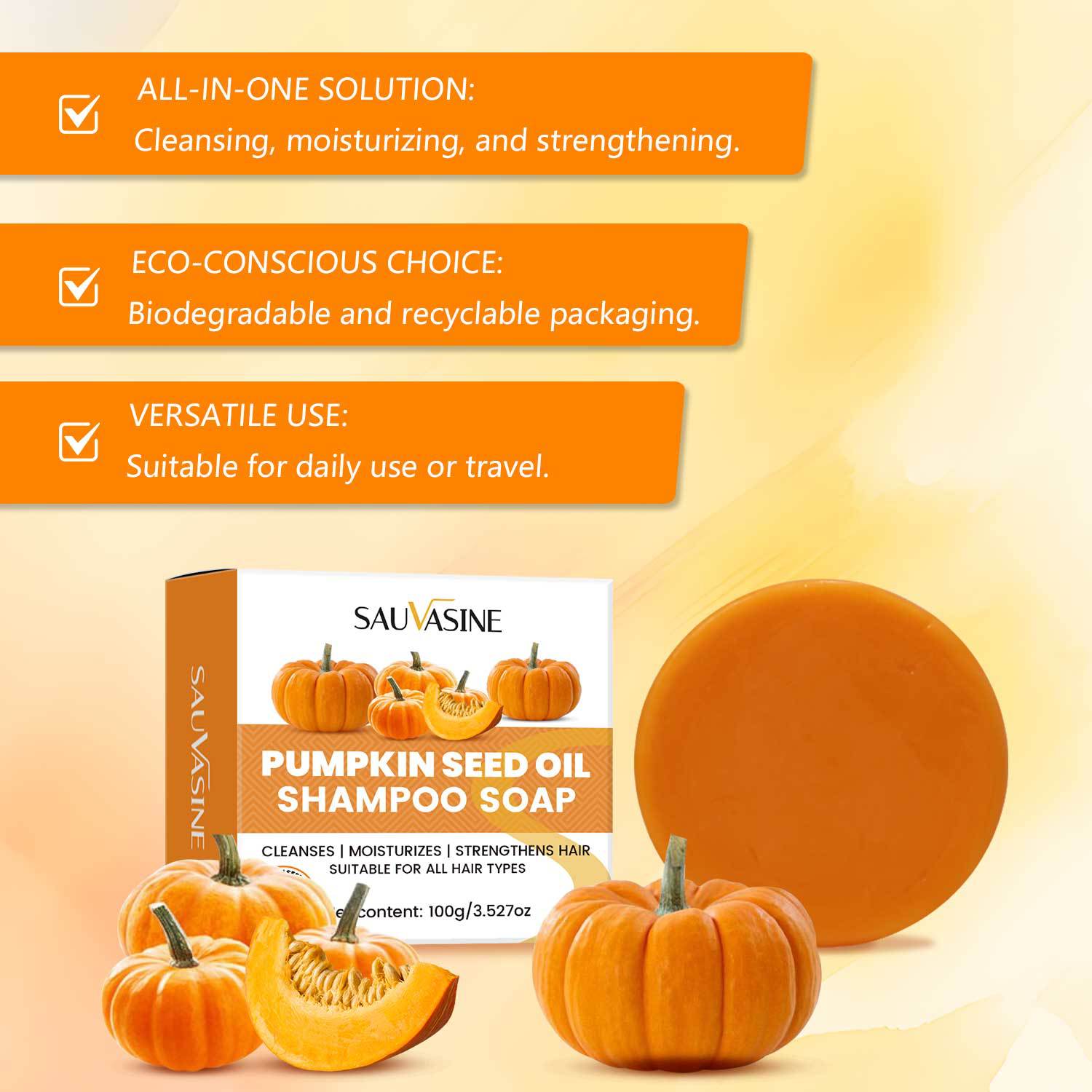 Sauvasine Pumpkin Seed Oil Shampoo Soap