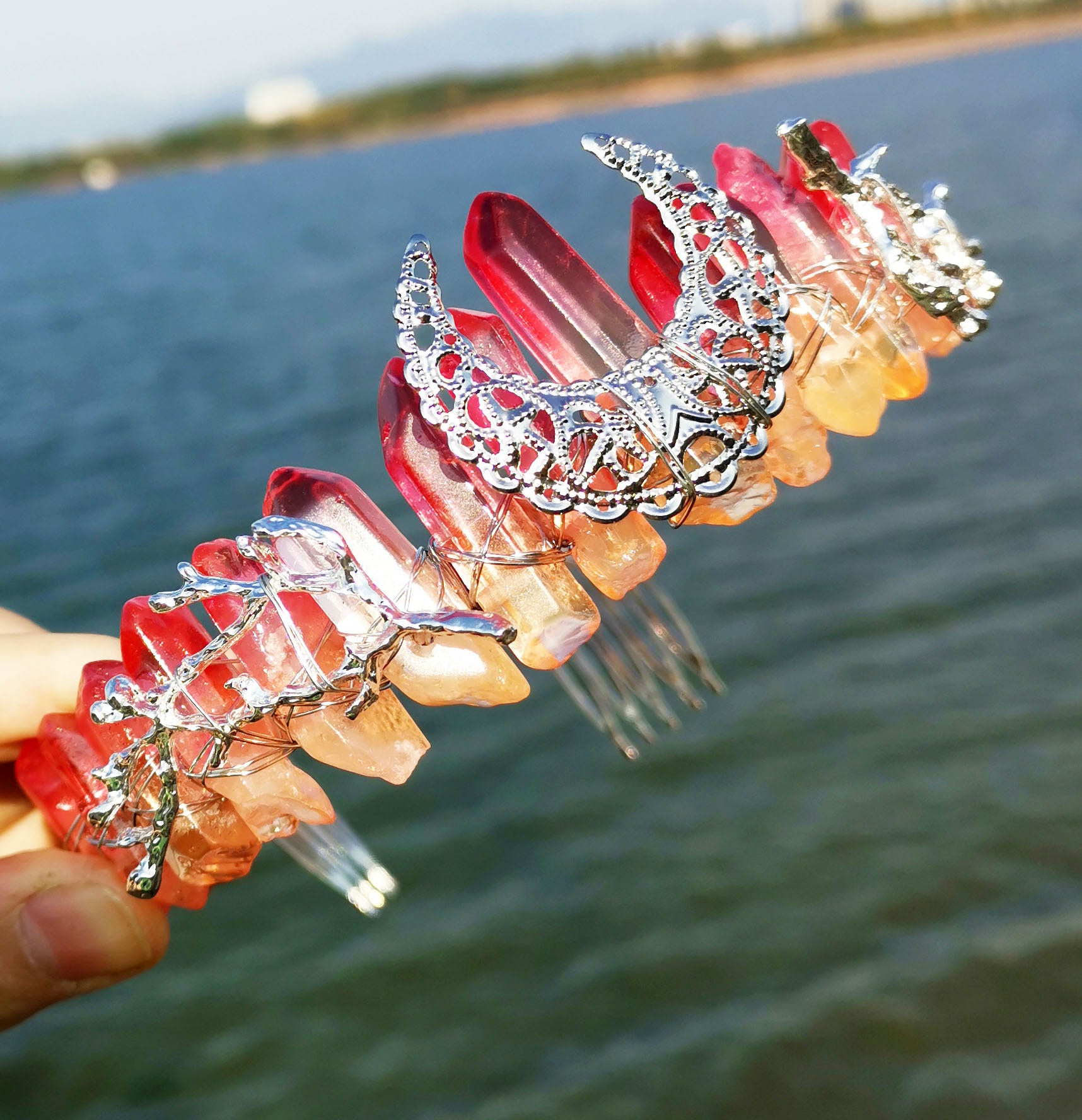 Rock Crystal Party Moon Branch Hairband