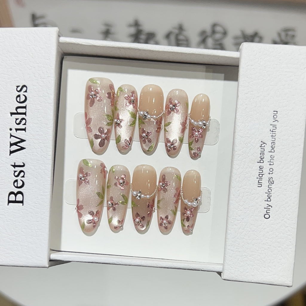Best Wishes Hand-worn Nail Nude Ice Through Cat's Eye