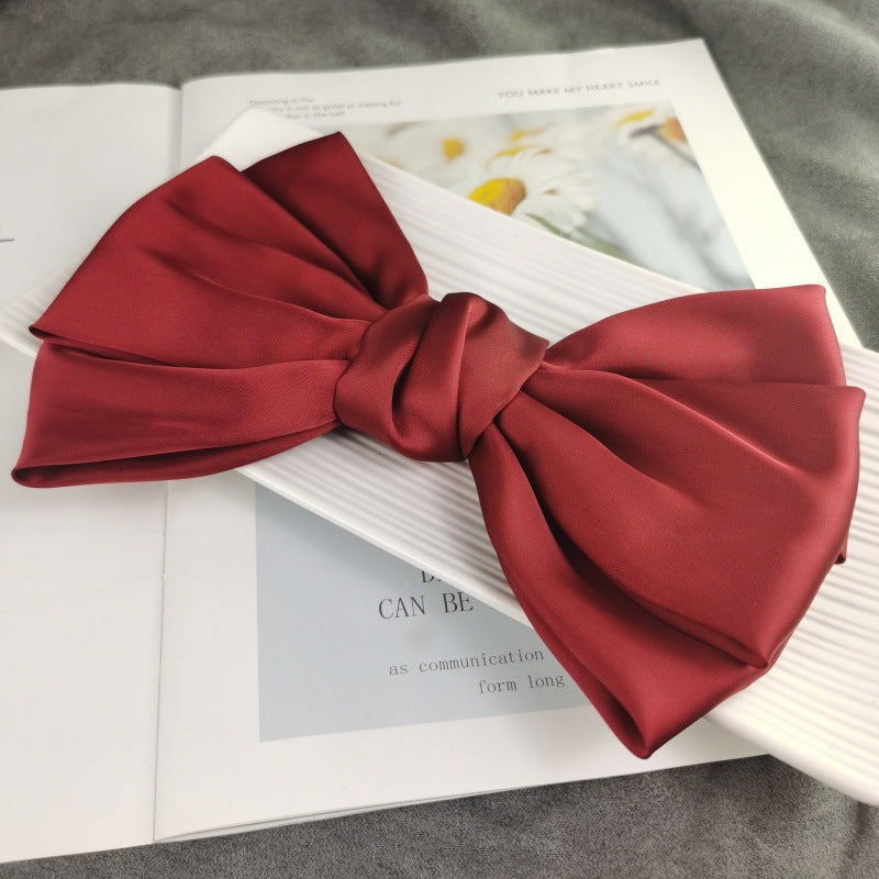Retro Oversized Spring Clip Pearl Bow Tiara Card
