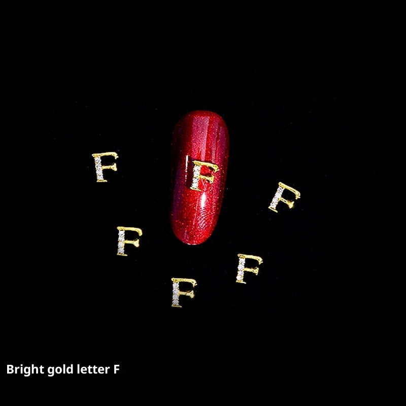Cooc 26 Letter Alloy Nail Ornament Nail Crystal