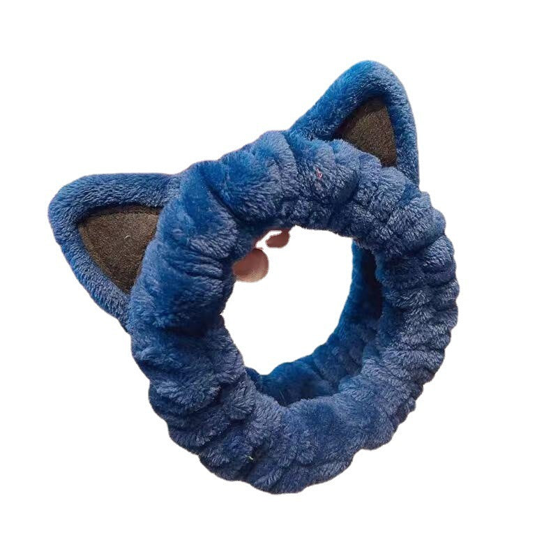 Cat Ears Headband Women's Face Wash Mask Headband