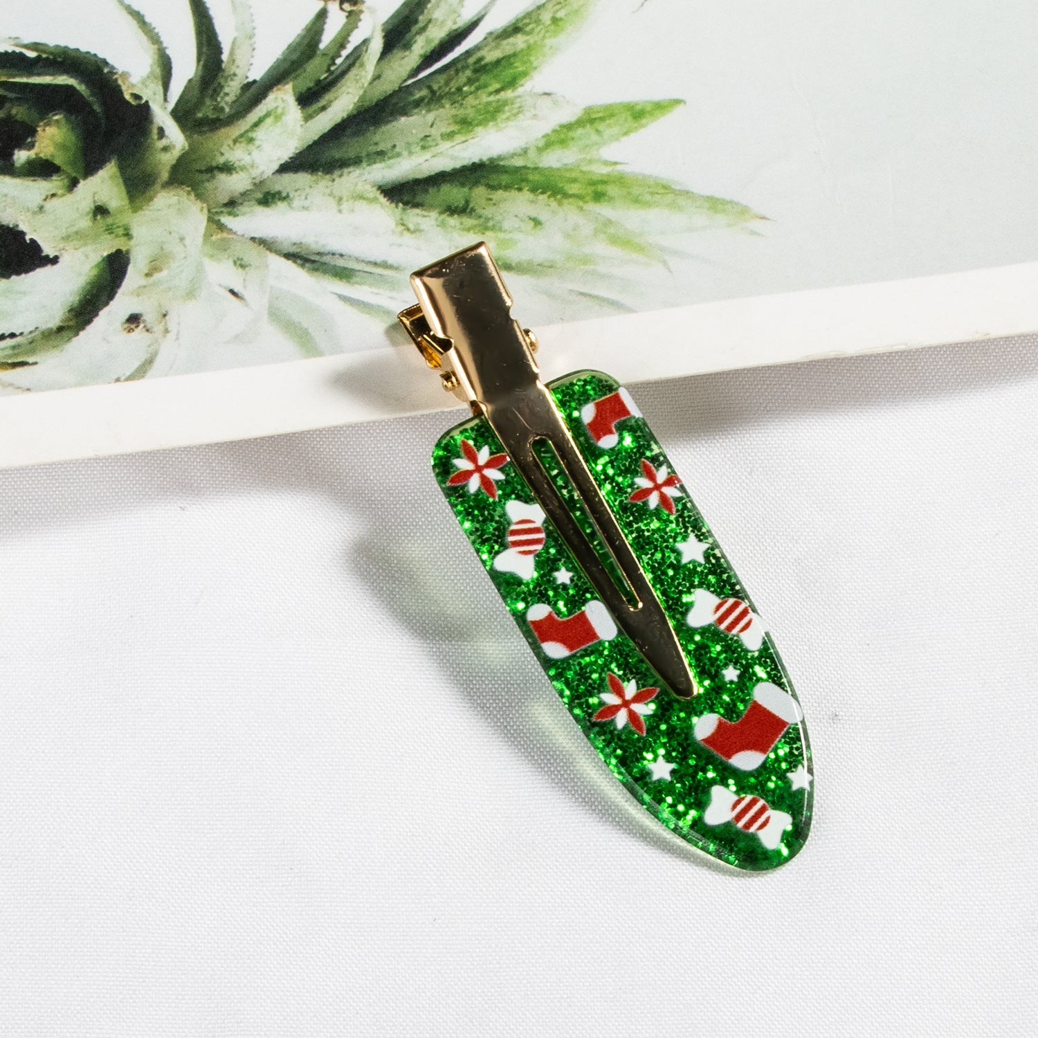 Christmas Themed Elk And Bear Cookie Hair Clips