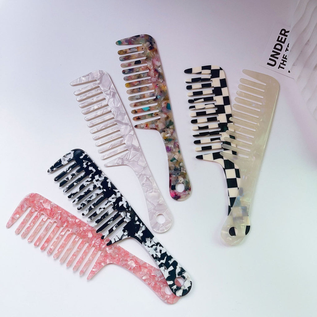 Fashion Acetate Comb Marble Texture