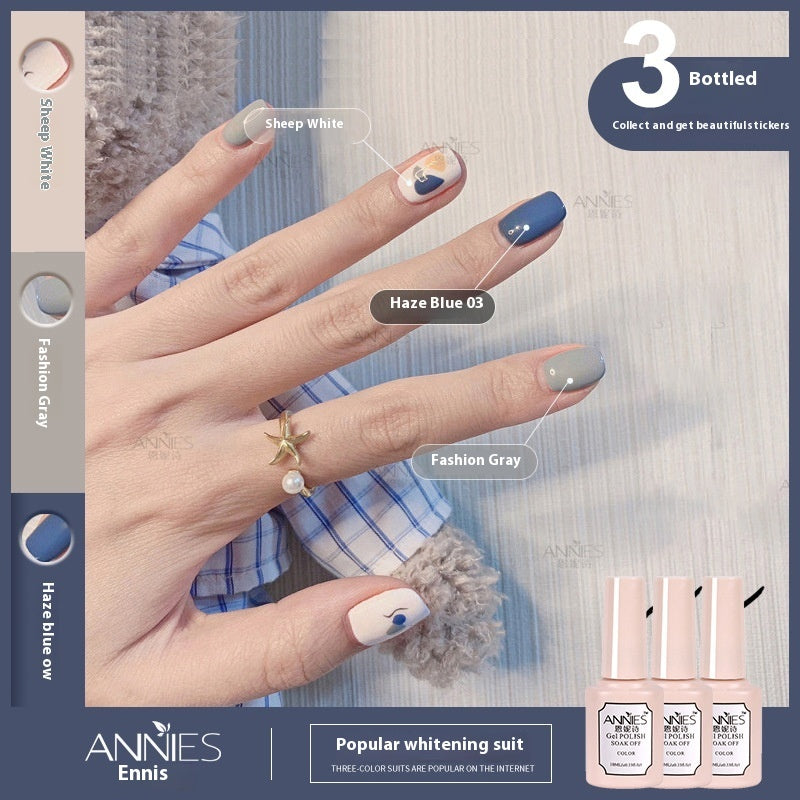 Annies Ennis Women's Three-color New Ice Jelly Nude Color Gel Nail Polish Suit