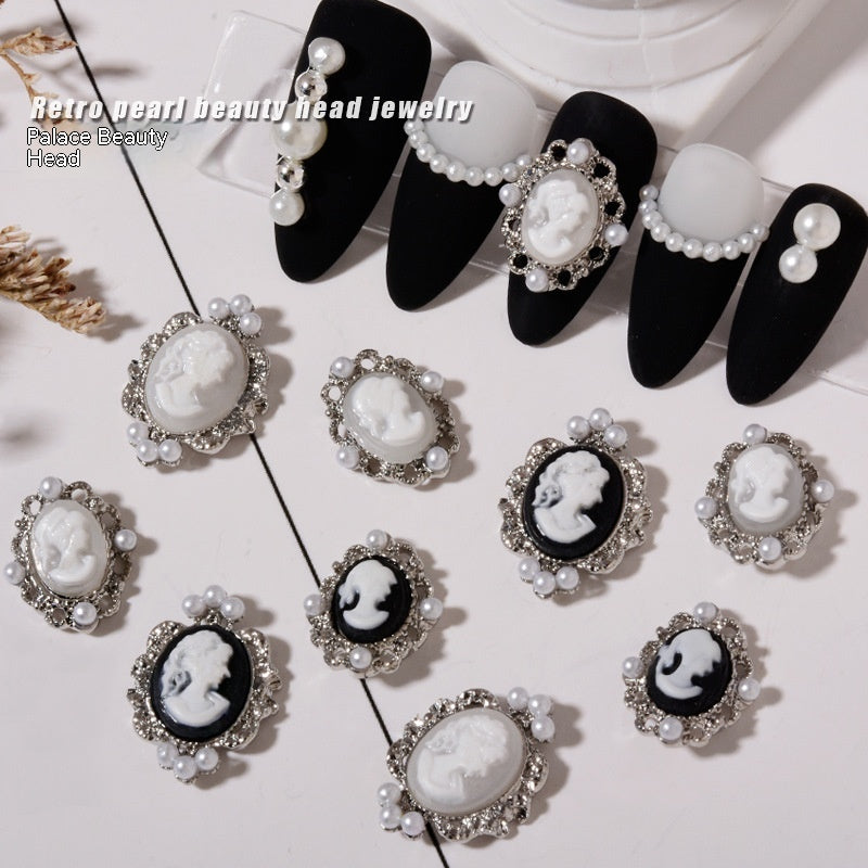 Baroque Retro Beauty Head Nail Accessories
