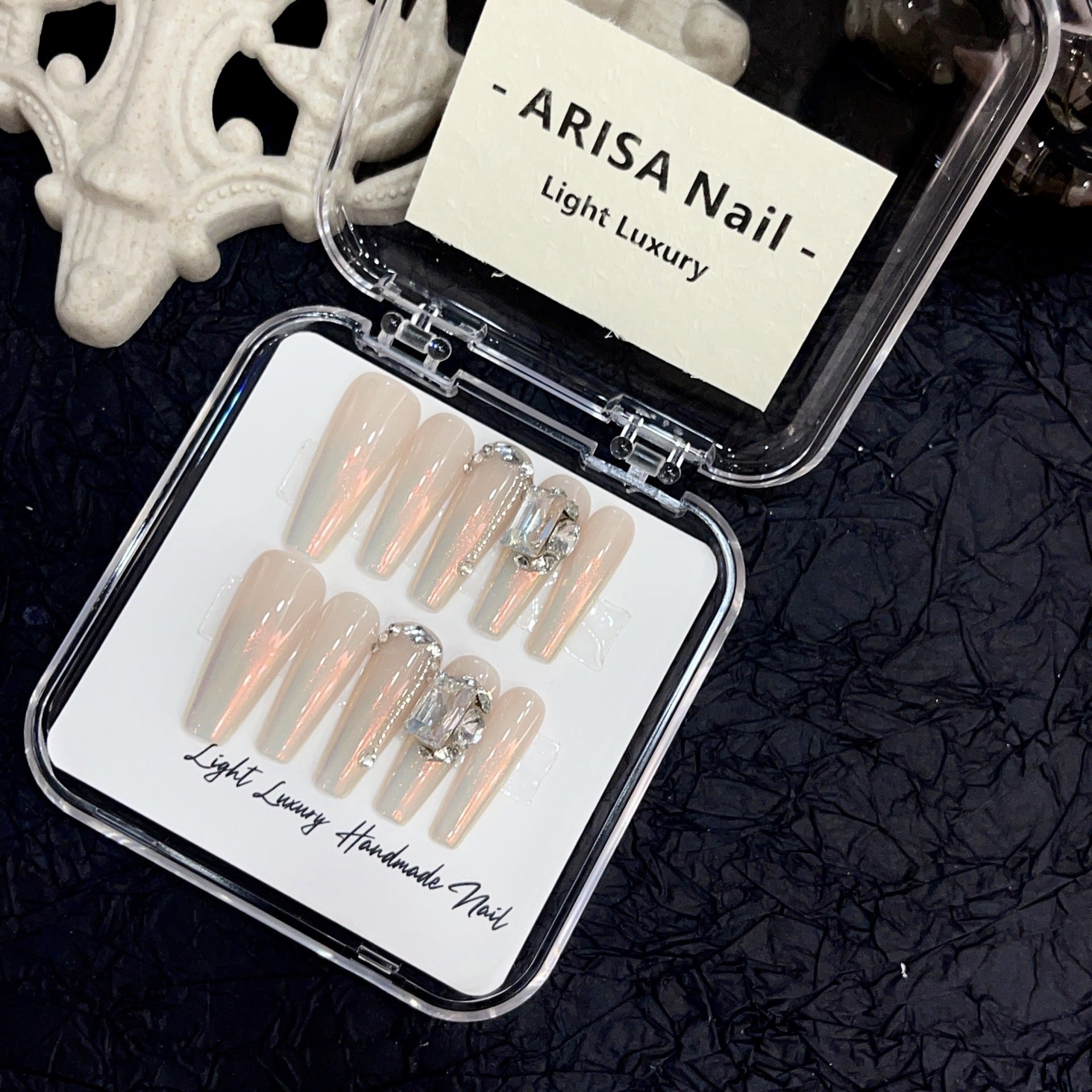 Arisa Nail Aurora Powder Gradient Pure Want To Wear Nail Tip Pure Handmade