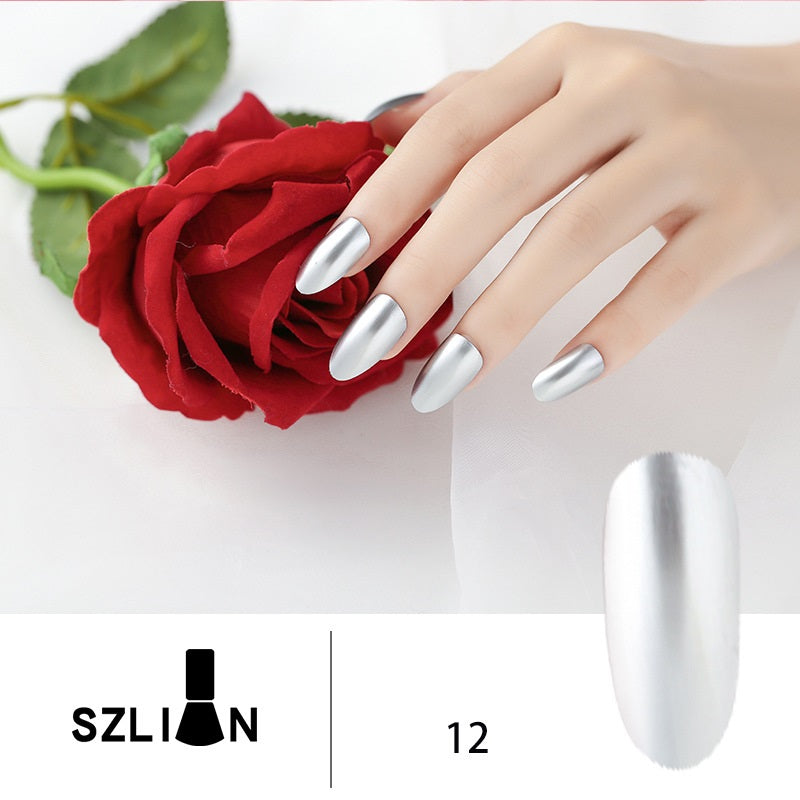 SZLIAN Metallic Silver Lasting Non-Peelable Mirror Nail Polish