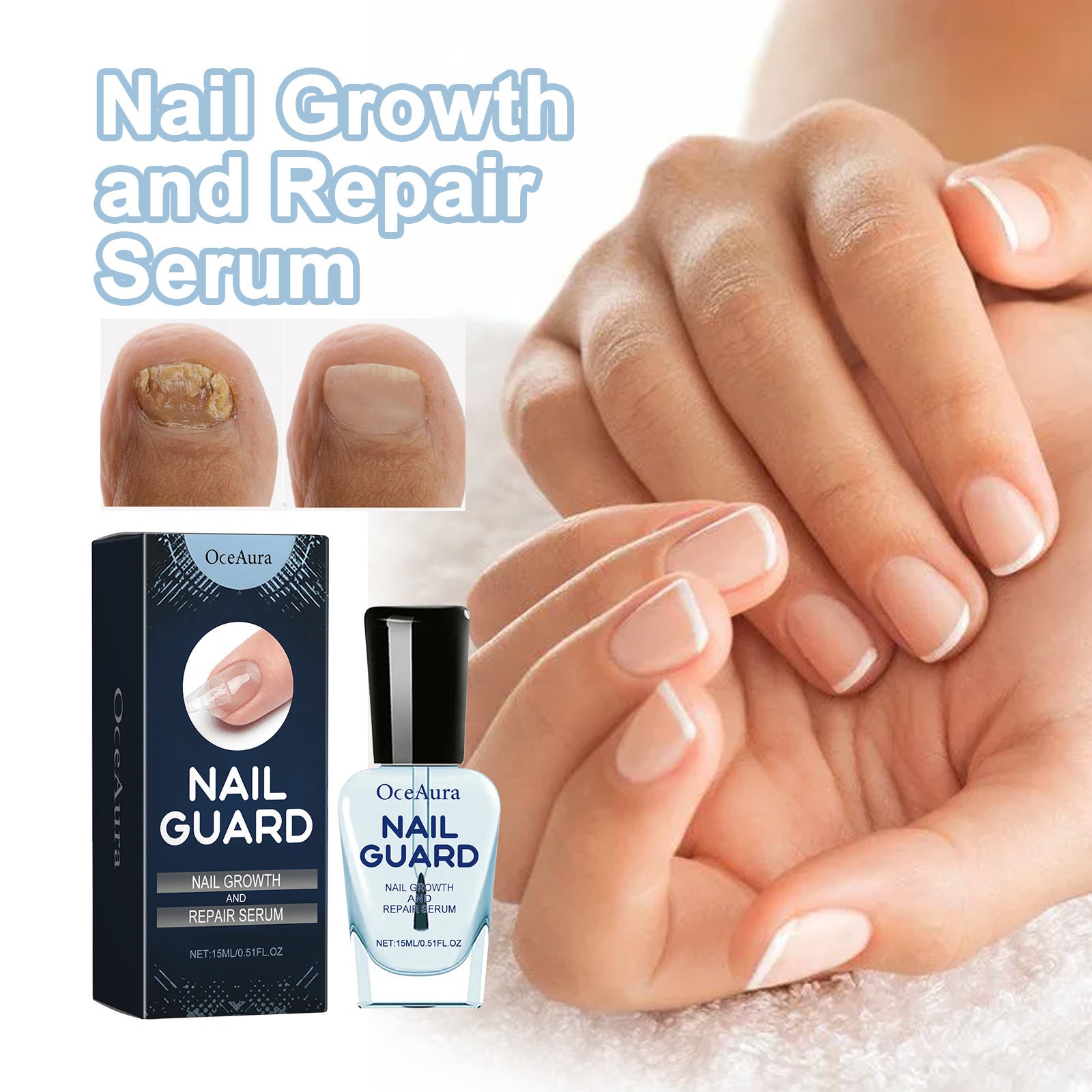Oceaura Hand And Foot Nail Nutrition Moisturizing Repair Soft Nail Gentle Cleaning Bright Nail Care