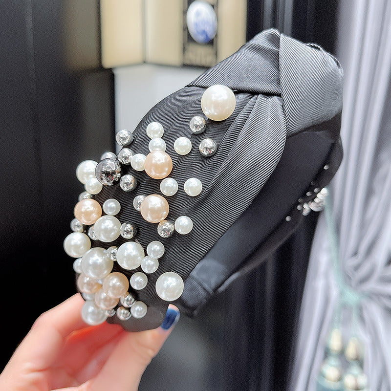 Ladies Fashion Personality Pearl Headband Multicolor