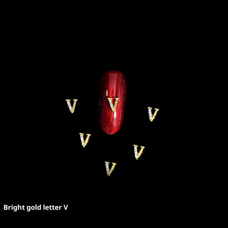 Cooc 26 Letter Alloy Nail Ornament Nail Crystal