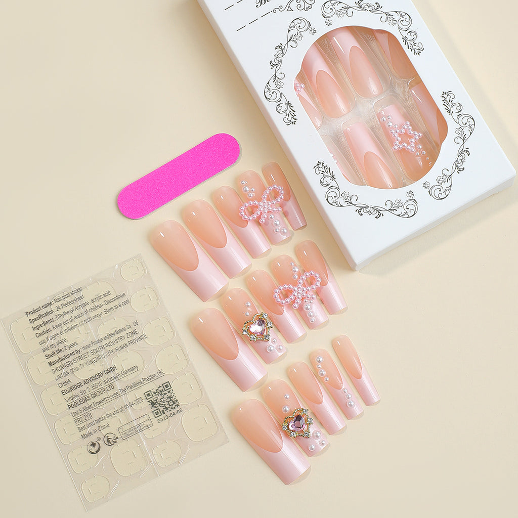 Women's Love Diamond Bow Wear Nail Tip