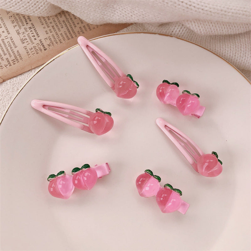 Peach Transparent Pink Sweet Girls' Hairpin