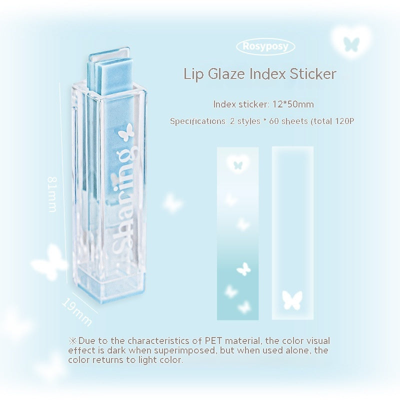 Rosyposy Gradient Blush Creative Lip Lacquer Modeling Index Sticky Notes