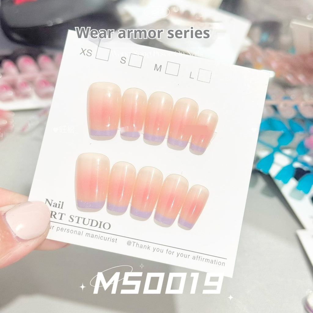MSOO19 Blush Purple French Ins Internet Celebrity Nail Tip