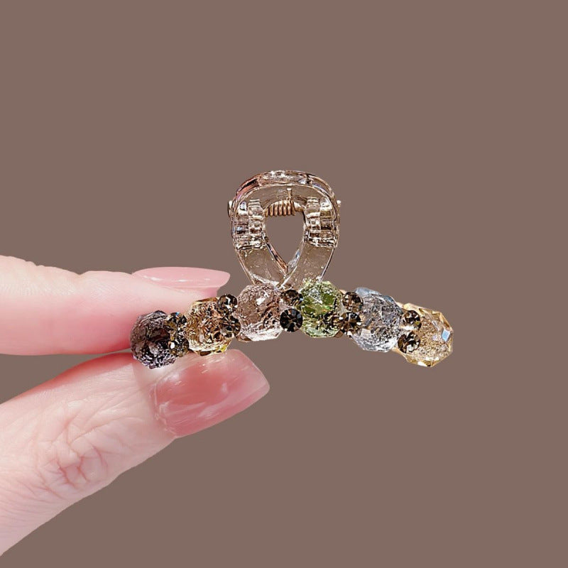 Simple All-match Rhinestone Graceful And Fashionable Back Head Half Tied Barrettes