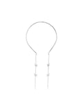 Diamond Butterfly Pearl Tassel Hairband With Thin Edge