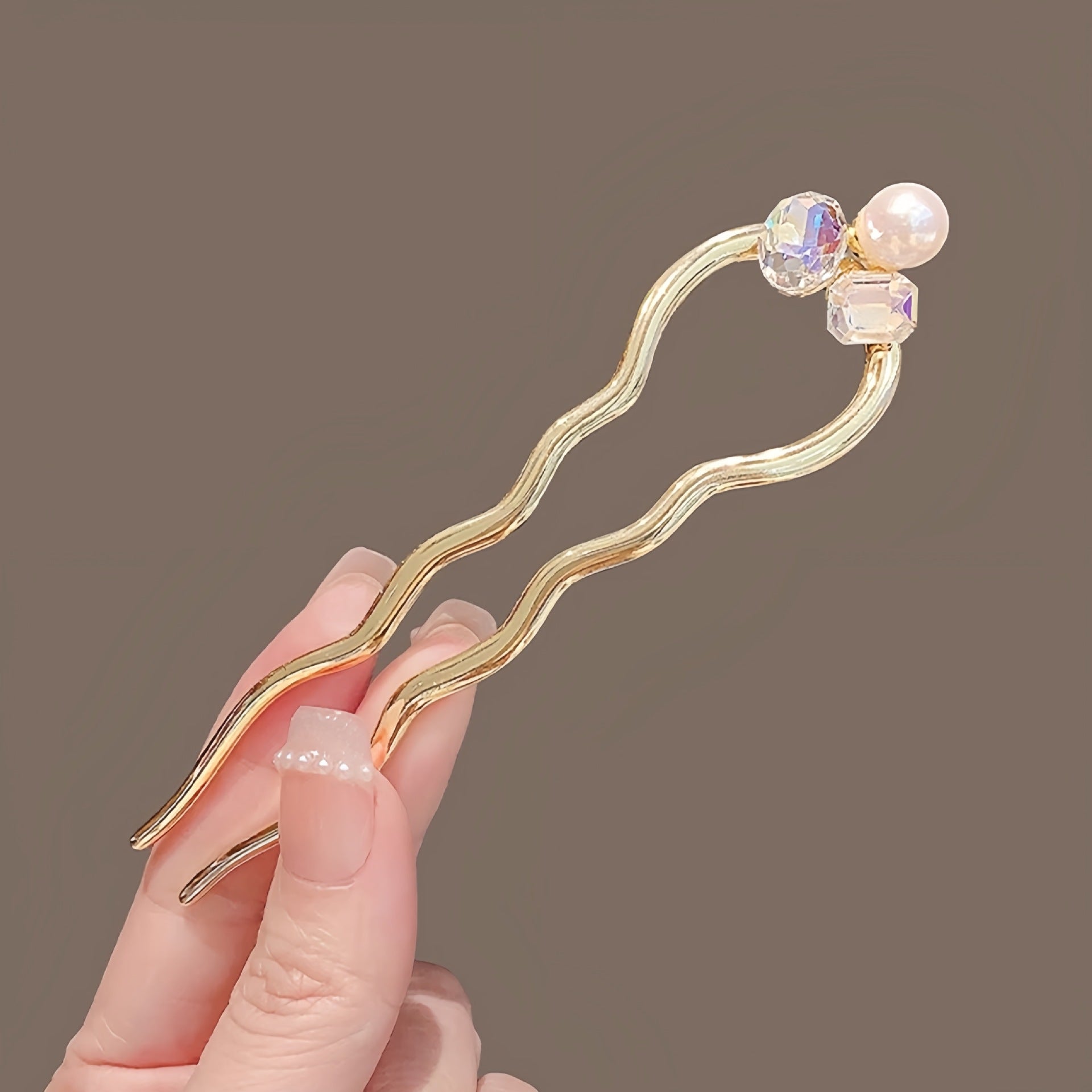 New Chinese Elegant Pearl Butterfly U-shaped Hair Pin Advanced Back Head Updo