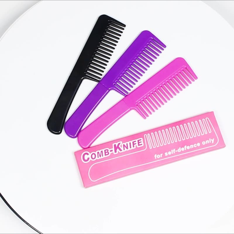 Simple Hairdressing Comb Plastic Multi-color Hair Styling Dense Gear Push Edge Flat