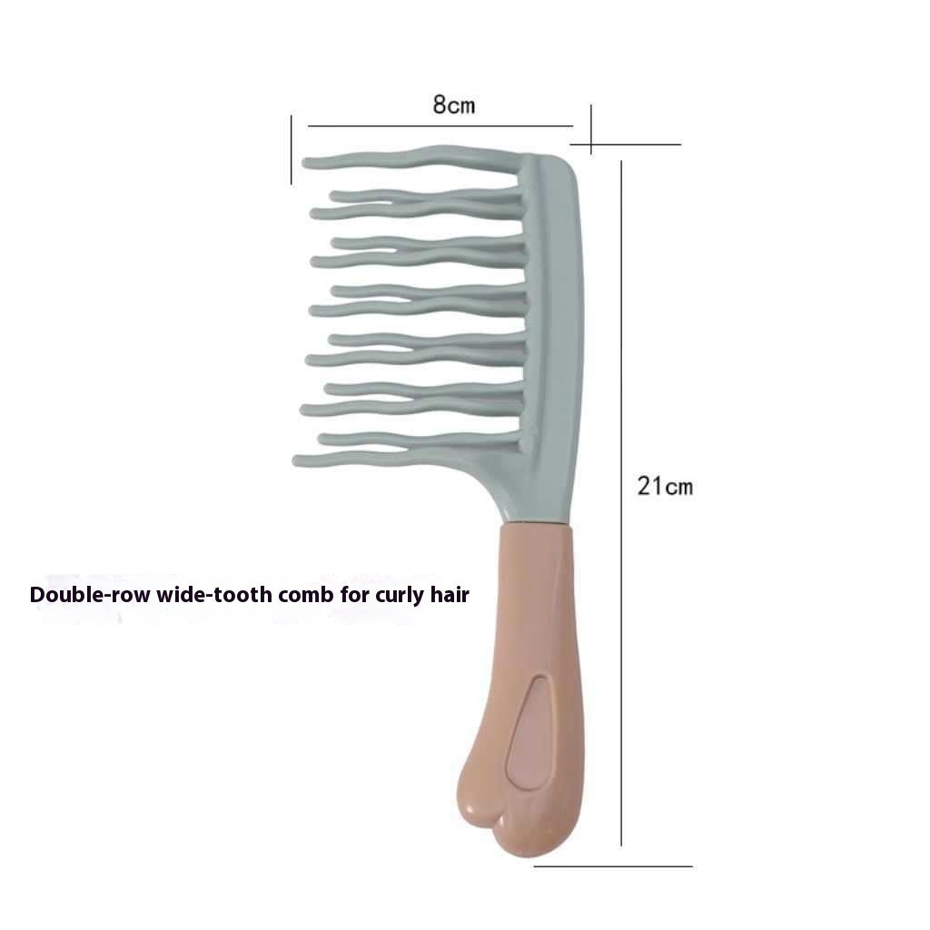 Double Row Big Tooth Hair Curling Comb Wide Tooth Non-knotted Shunfa Lady